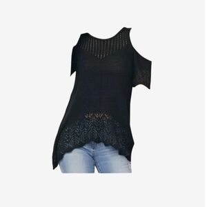 LC Lauren Conrad Black Off-the-Shoulder Sweater